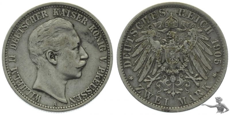 Preussen 2 Mark 1905 Wilhelm II.